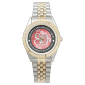Elegant 80th Ruby Wedding Jubileum Celebration Horloge (Voorkant)