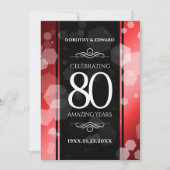 Elegant 80th Ruby Wedding Jubileum Celebration Kaart (Voorkant)