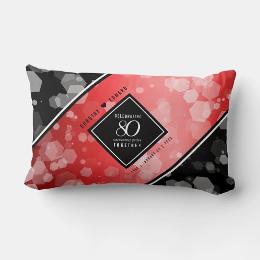 Elegant 80th Ruby Wedding Jubileum Celebration Kussen (Achterkant)