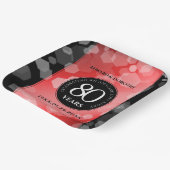 Elegant 80th Ruby Wedding Jubileum Celebration Papieren Bordje (Gebogen)