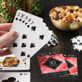 Elegant 80th Ruby Wedding Jubileum Celebration Pokerkaarten (Insitu)