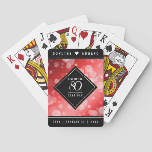 Elegant 80th Ruby Wedding Jubileum Celebration Pokerkaarten