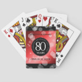 Elegant 80th Ruby Wedding Jubileum Celebration Pokerkaarten (Achterkant)