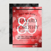 Elegant 80th Ruby Wedding Jubileum Celebration Save The Date (Voorkant / Achterkant)