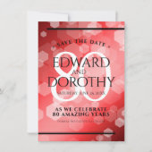 Elegant 80th Ruby Wedding Jubileum Celebration Save The Date (Voorkant)