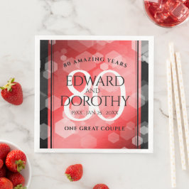 Elegant 80th Ruby Wedding Jubileum Celebration Servet