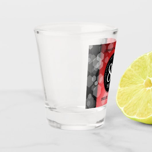 Elegant 80th Ruby Wedding Jubileum Celebration Shot Glas (Links)