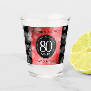 Elegant 80th Ruby Wedding Jubileum Celebration Shot Glas