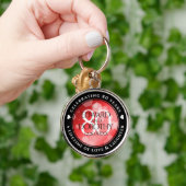 Elegant 80th Ruby Wedding Jubileum Celebration Sleutelhanger (Hand)