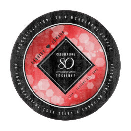 Elegant 80th Ruby Wedding Jubileum Celebration Snijplank