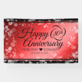 Elegant 80th Ruby Wedding Jubileum Celebration Spandoek (Horizontaal)