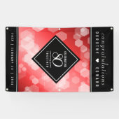 Elegant 80th Ruby Wedding Jubileum Celebration Spandoek (Horizontaal)
