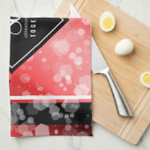 Elegant 80th Ruby Wedding Jubileum Celebration Theedoek (Quarter Fold)