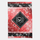 Elegant 80th Ruby Wedding Jubileum Celebration Theedoek (Verticaal)