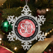 Elegant 80th Ruby Wedding Jubileum Celebration Tin Sneeuwvlok Ornament