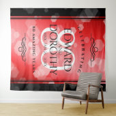 Elegant 80th Ruby Wedding Jubileum Celebration Wandkleed (In Situ (horizontaal))