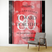 Elegant 80th Ruby Wedding Jubileum Celebration Wandkleed (In situ)