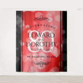 Elegant 80th Ruby Wedding Jubileum Celebration Wandkleed (Voorkant)