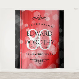 Elegant 80th Ruby Wedding Jubileum Celebration Wandkleed