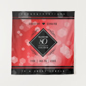 Elegant 80th Ruby Wedding Jubileum Celebration Wandkleed (Voorkant)