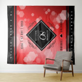 Elegant 80th Ruby Wedding Jubileum Celebration Wandkleed (In Situ (horizontaal))