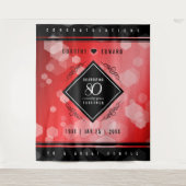 Elegant 80th Ruby Wedding Jubileum Celebration Wandkleed (Voorkant)