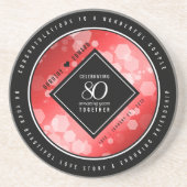 Elegant 80th Ruby Wedding Jubileum Celebration Zandsteen Onderzetter (Voorkant)