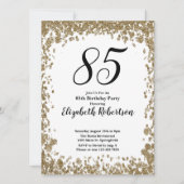 Elegant 85th Birthday Invitation For Her in Gold Kaart (Voorkant)