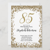 Elegant 85th Birthday Invitation For Her in Gold Kaart (Voorkant)