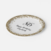 Elegant 86th Birthday Plates With Gold Sequins Papieren Bordje (Gekanteld)