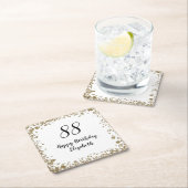 Elegant 88th Birthday Napkins With Gold Sequins Kartonnen Onderzetters (Insitu)