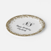 Elegant 88th Birthday Plates With Gold Sequins Papieren Bordje (Gekanteld)