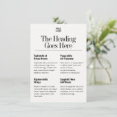 Elegant 8 Gerechten Logo Wit Ivoor Zakelijk Menu (Staand voorkant)
