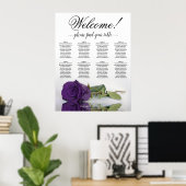 Elegant 8 Tabel Koninklijk Paars Roos Poster (Thuiskantoor)