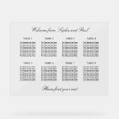 Elegant 8 tafel zitgrafiek Acryl teken Acryl Bord (Voorkant)