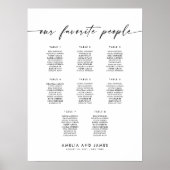 Elegant 8 Tafels Favoriete mensen Zitplaatskaart Poster (Voorkant)