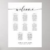 Elegant 8 Tafels Welkom Zitplaatskaart Poster (Voorkant)
