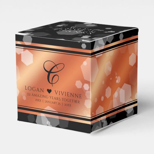 Elegant 8e Jubileum uit de Bronze Wedding Bedankdoosjes (Voorkant Zijde)