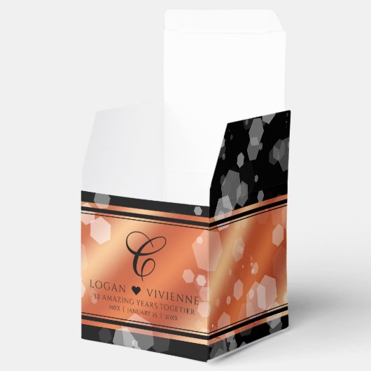 Elegant 8e Jubileum uit de Bronze Wedding Bedankdoosjes (Geopend)