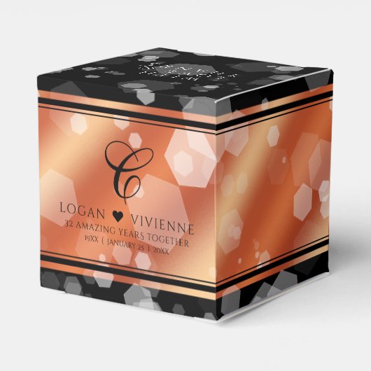 Elegant 8e Jubileum uit de Bronze Wedding Bedankdoosjes (Achterkant)