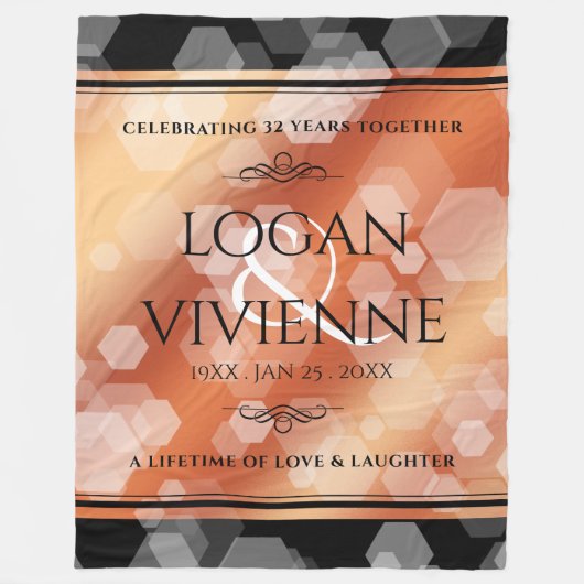 Elegant 8e Jubileum uit de Bronze Wedding Fleece Deken (Voorkant)