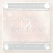 Elegant 8e Jubileum uit de Bronze Wedding Glazen Onderzetter (Achterkant)