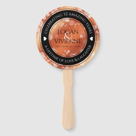 Elegant 8e Jubileum uit de Bronze Wedding Handwaaier (Achterkant)