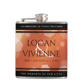 Elegant 8e Jubileum uit de Bronze Wedding Heupfles (Voorkant)