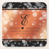 Elegant 8e Jubileum uit de Bronze Wedding Kartonnen Onderzetters (Voorkant)