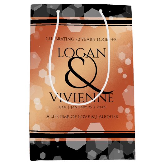 Elegant 8e Jubileum uit de Bronze Wedding Medium Cadeauzakje (Voorkant)