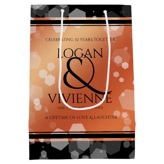 Elegant 8e Jubileum uit de Bronze Wedding Medium Cadeauzakje (Achterkant)