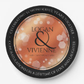 Elegant 8e Jubileum uit de Bronze Wedding Papieren Bordje (Voorkant)