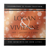 Elegant 8e Jubileum uit de Bronze Wedding Tegeltje (Voorkant)