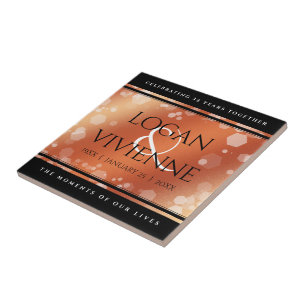 Elegant 8e Jubileum uit de Bronze Wedding Tegeltje